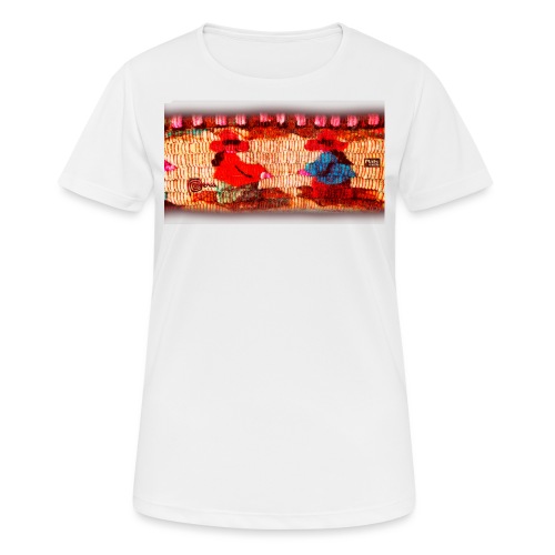 Dos Paisanitas tejiendo telar inca - Camiseta mujer transpirable