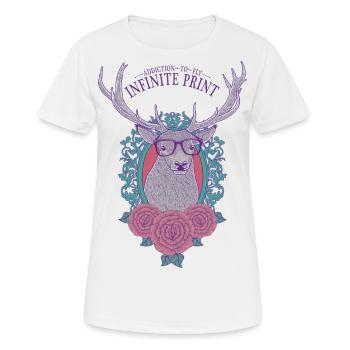 Hipster Deer - Women's Breathable T-Shirt - white - Front - AI Model Female 172 dark (172cm)
