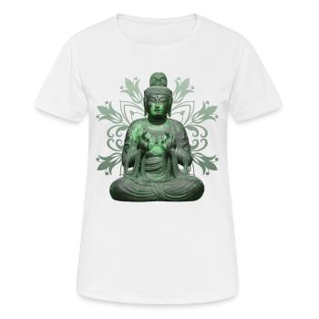Buddhismus Meditation Yoga Spiritualität - Frauen T-Shirt atmungsaktiv - Weiß - Vorne - AI Model Female 172 dark (172cm)