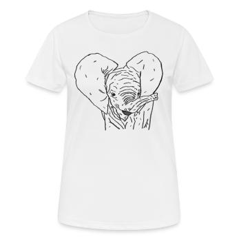 Bébé éléphant noir - T-shirt respirant Femme - blanc - Devant - AI Model Female 172 dark (172cm)