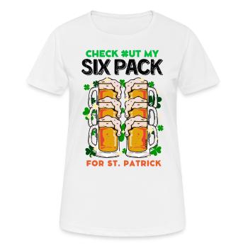 Saint Patrick my Six Pack Biere ist köstlich - Frauen T-Shirt atmungsaktiv - Weiß - Vorne - AI Model Female 172 dark (172cm)