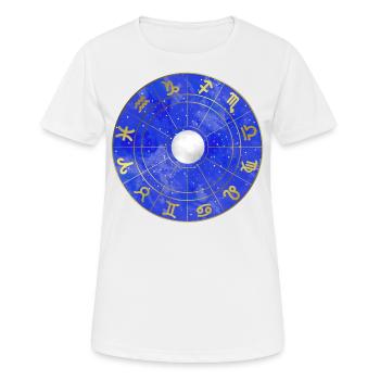 Étoile - Zodiaque - Lune - Ciel étoilé - T-shirt respirant Femme - blanc - Devant - AI Model Female 172 dark (172cm)