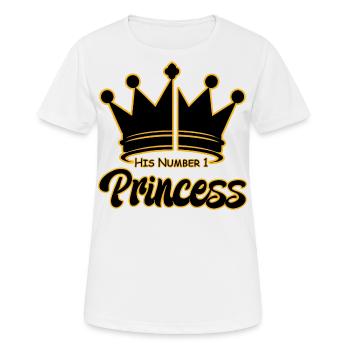 HIS PRINCESS NUMBER 1 MOTIV MIT KRONE - Frauen T-Shirt atmungsaktiv - Weiß - Vorne - AI Model Female 172 dark (172cm)
