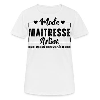Mode maitresse activé cadeau maîtresse d' école - T-shirt respirant Femme - blanc - Devant - AI Model Female 172 dark (172cm)