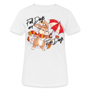 Fall Days are Fun Days - Niedlicher Hase im Herbst - Frauen T-Shirt atmungsaktiv - Weiß - Vorne - AI Model Female 172 dark (172cm)