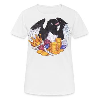 Niedliche Elster Vogel mit Münzen Geld und Schatz - Frauen T-Shirt atmungsaktiv - Weiß - Vorne - AI Model Female 172 dark (172cm)