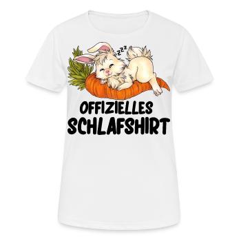 Schlafshirt Schlafen Niedlich Hase Chibi Kaninchen - Frauen T-Shirt atmungsaktiv - Weiß - Vorne - AI Model Female 172 dark (172cm)