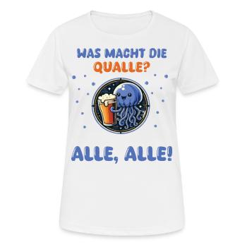 Fröhliche Qualle - Bierliebhaber T-Shirt - Frauen T-Shirt atmungsaktiv - Weiß - Vorne - AI Model Female 172 dark (172cm)
