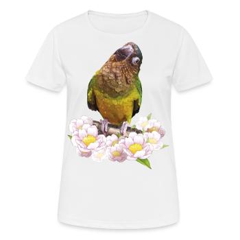 Der Dirtyface-Sittich - Frauen T-Shirt atmungsaktiv - Weiß - Vorne - AI Model Female 172 dark (172cm)