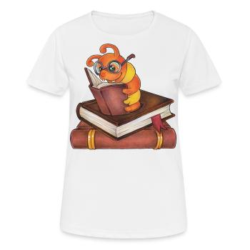 Niedlicher Bücherwurm Geschenk Lesen Schulkind - Frauen T-Shirt atmungsaktiv - Weiß - Vorne - AI Model Female 172 dark (172cm)