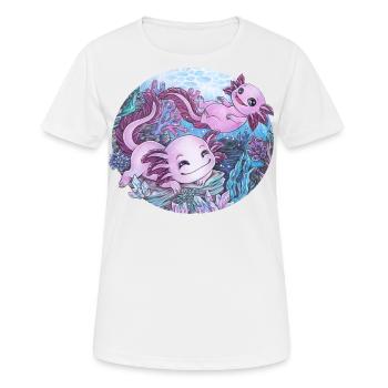 Niedlich Axolotl Unterwasser Geschenk Schwimmen - Frauen T-Shirt atmungsaktiv - Weiß - Vorne - AI Model Female 172 dark (172cm)