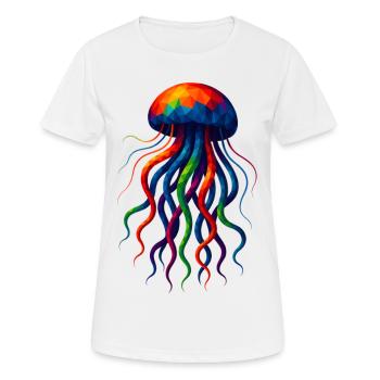 WPAP Stil Polygon Tiere - Qualle - Frauen T-Shirt atmungsaktiv - Weiß - Vorne - AI Model Female 172 dark (172cm)