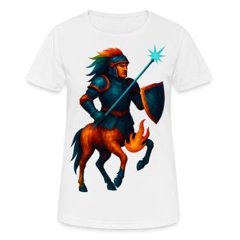 WPAP Style Animal - Centaur in Armor with Laser Lance - Women's Breathable T-Shirt - white - Front - AI Model Female 172 dark (172cm)