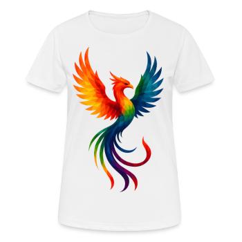 WPAP Stil Tiere - Phönix - Frauen T-Shirt atmungsaktiv - Weiß - Vorne - AI Model Female 172 dark (172cm)