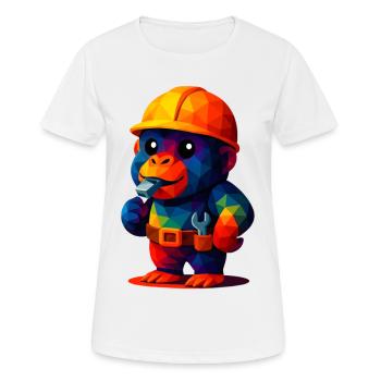 WPAP Polygon Kawaii Tiere Baby Gorilla Handwerker - Frauen T-Shirt atmungsaktiv - Weiß - Vorne - AI Model Female 172 dark (172cm)