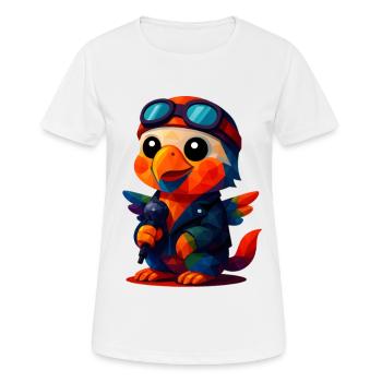 WPAP Polygon Kawaii Tiere Stil Baby Adler Sänger - Frauen T-Shirt atmungsaktiv - Weiß - Vorne - AI Model Female 172 dark (172cm)