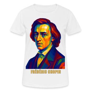WPAP Polygon Porträt Frederic Chopin Komponist - Frauen T-Shirt atmungsaktiv - Weiß - Vorne - AI Model Female 172 dark (172cm)