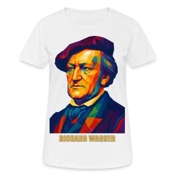 WPAP Polygon Portrait Richard Wagner Komponist - Frauen T-Shirt atmungsaktiv - Weiß - Vorne - AI Model Female 172 dark (172cm)