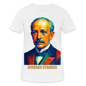 WPAP Polygon Portrait Richard Strauss Composer - Women's Breathable T-Shirt - white - Front - AI Model Female 172 dark (172cm)