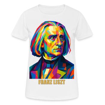 WPAP Polygon Porträt Franz Liszt Komponist - Frauen T-Shirt atmungsaktiv - Weiß - Vorne - AI Model Female 172 dark (172cm)