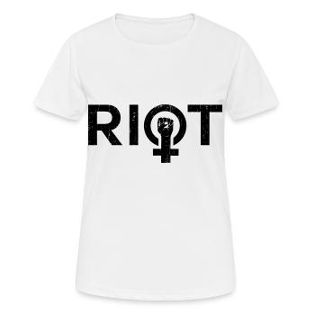 Riot Frauen Power - Frauen T-Shirt atmungsaktiv - Weiß - Vorne - AI Model Female 172 dark (172cm)