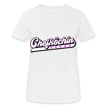 Farben änderbar | Chefköchin - Frauen T-Shirt atmungsaktiv - Weiß - Vorne - AI Model Female 172 dark (172cm)