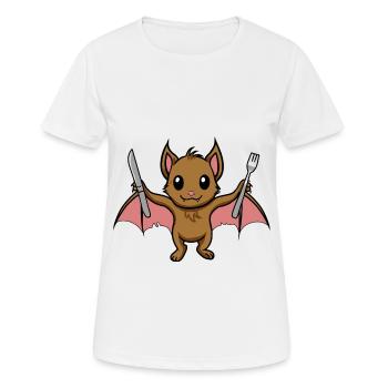 Mignon bébé chauve-souris Faim Repas - T-shirt respirant Femme - blanc - Devant - AI Model Female 172 dark (172cm)