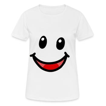 Sympathique visage émotion émotions protection bucco-protecteur - T-shirt respirant Femme - blanc - Devant - AI Model Female 172 dark (172cm)