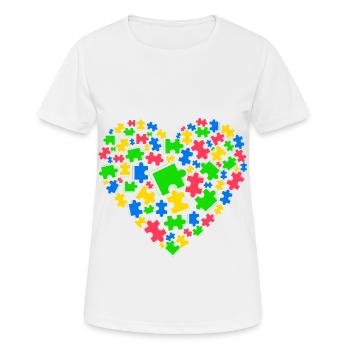 Autism autistic Autism Mama Autism - Women's Breathable T-Shirt - white - Front - AI Model Female 172 dark (172cm)
