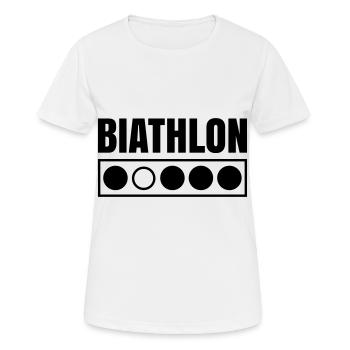 Biathlon tireur d'élite biathlète - T-shirt respirant Femme - blanc - Devant - AI Model Female 172 dark (172cm)