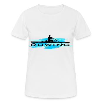 Rudern, Ruderer und Wasser - Frauen T-Shirt atmungsaktiv - Weiß - Vorne - AI Model Female 172 dark (172cm)