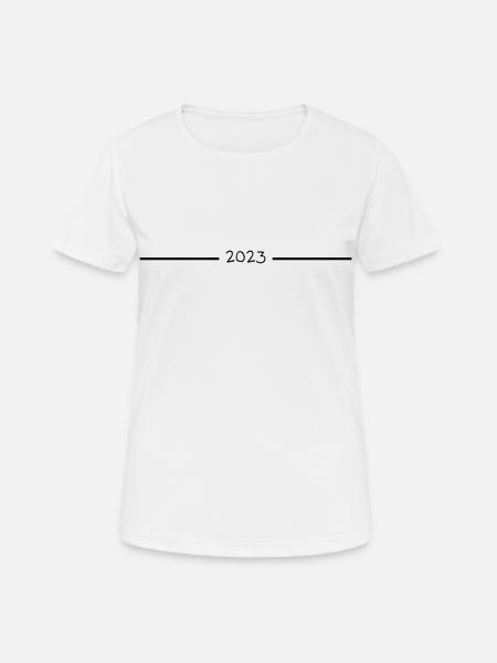 2023 - Année - Ligne - Réveillon du Nouvel An - T-shirt respirant Femme - blanc