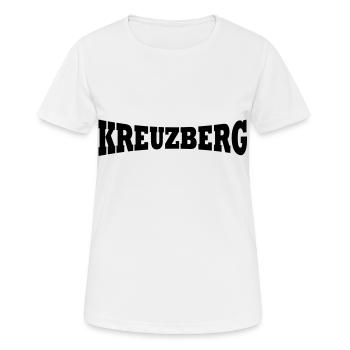 Kreuzberg Schriftzug - Frauen T-Shirt atmungsaktiv - Weiß - Vorne - AI Model Female 172 dark (172cm)