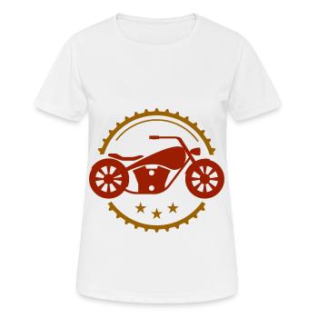 Moto - motorbike - Machine - Lifestyle - T-shirt respirant Femme - blanc - Devant - AI Model Female 172 dark (172cm)