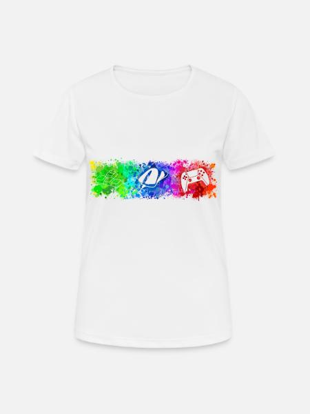 WASD Mouse Controller Rainbow - Frauen T-Shirt atmungsaktiv - Weiß