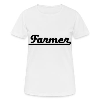 Farmer - Frauen T-Shirt atmungsaktiv - Weiß - Vorne - AI Model Female 172 dark (172cm)