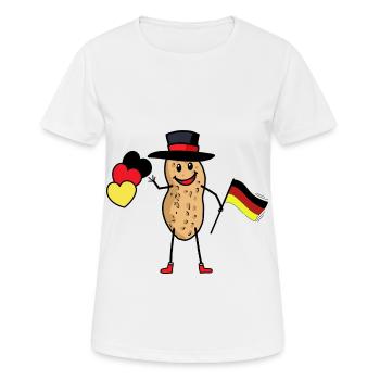 Erdnuss Deutscher Deutsch Nuss Deutschlandfahne - Frauen T-Shirt atmungsaktiv - Weiß - Vorne - AI Model Female 172 dark (172cm)