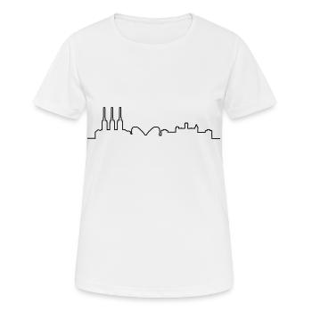Hannover // Skyline // Silhouette // Skylineshirt - Frauen T-Shirt atmungsaktiv - Weiß - Vorne - AI Model Female 172 dark (172cm)