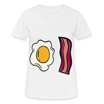 Ei und Speck - Frauen T-Shirt atmungsaktiv - Weiß - Vorne - AI Model Female 172 dark (172cm)