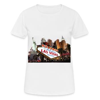 Las Vegas Berühmtes Schild Skyline - Frauen T-Shirt atmungsaktiv - Weiß - Vorne - AI Model Female 172 dark (172cm)
