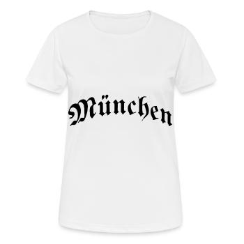München Typografie Fraktur - Frauen T-Shirt atmungsaktiv - Weiß - Vorne - AI Model Female 172 dark (172cm)