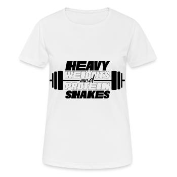 Heavy Weights And Protein Gym Gym Gym - Women's Breathable T-Shirt - white - Front - AI Model Female 172 dark (172cm)