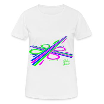 Aura-Stream 003 3-farbig - Frauen T-Shirt atmungsaktiv - Weiß - Vorne - AI Model Female 172 dark (172cm)