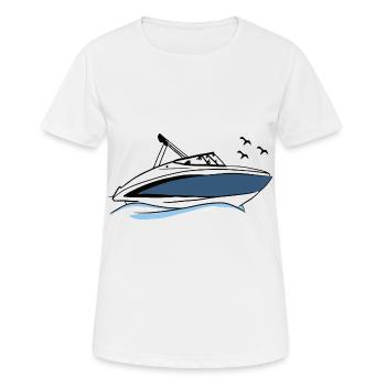 Motorboot - Frauen T-Shirt atmungsaktiv - Weiß - Vorne - AI Model Female 172 dark (172cm)