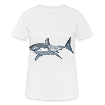 Illustration de requin blanc - T-shirt respirant Femme - blanc - Devant - AI Model Female 172 dark (172cm)