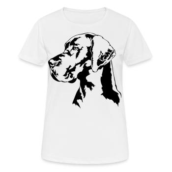 GERMAN DOGGE Portrait Wilsigns - Women's Breathable T-Shirt - white - Front - AI Model Female 172 dark (172cm)