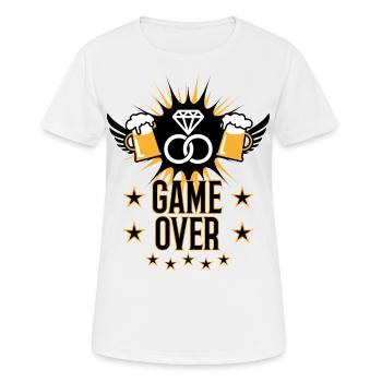 149 Game Over JGA Diamantring Bier - Frauen T-Shirt atmungsaktiv - Weiß - Vorne - AI Model Female 172 dark (172cm)