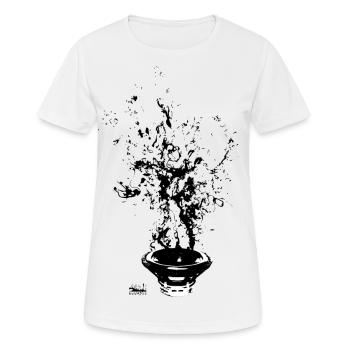 Splashboxen - Frauen T-Shirt atmungsaktiv - Weiß - Vorne - AI Model Female 172 dark (172cm)