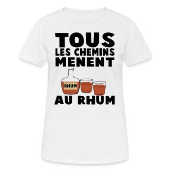 Tous les chemins mènent au rhum - T-shirt respirant Femme - blanc - Devant - AI Model Female 172 dark (172cm)