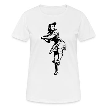 Baseball - Frauen T-Shirt atmungsaktiv - Weiß - Vorne - AI Model Female 172 dark (172cm)